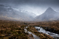Path to the Fairy Pools on Skye  with The Black Cullin in background.